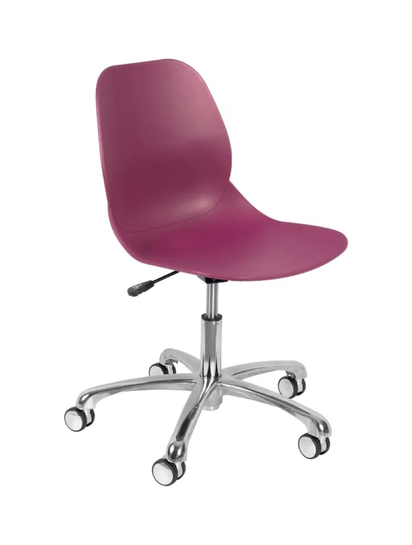 Shoreditch Office Chair (Aluminium Base) Plum