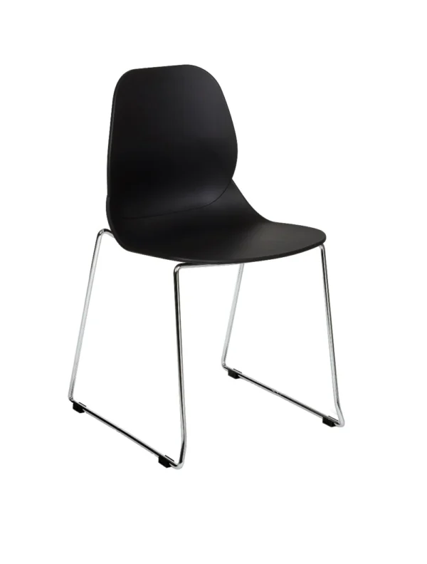 Shoreditch Side Chair - E Frame (Skid/Stackable) Black