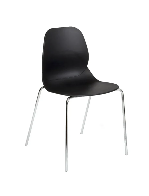 Shoreditch Side Chair - F Frame (4 Leg/Stackable) Black