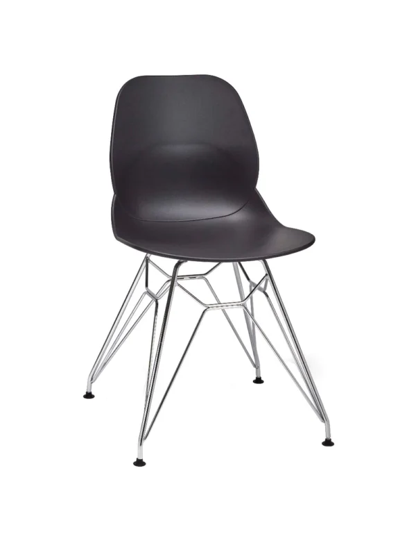 Shoreditch Side Chair - N Frame (Chrome) Black