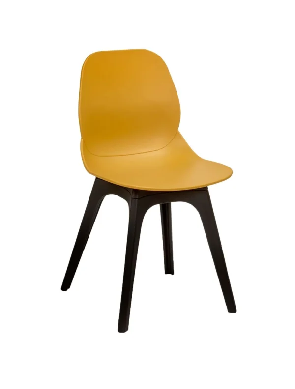 Shoreditch Side Chair - R Frame (Black) Mustard