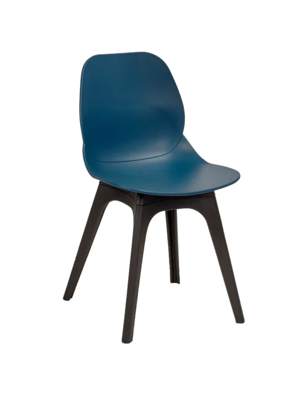 Shoreditch Side Chair - R Frame (Black) Navy