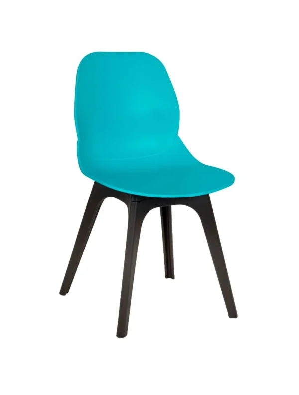 Shoreditch Side Chair - R Frame (Black) Turquoise