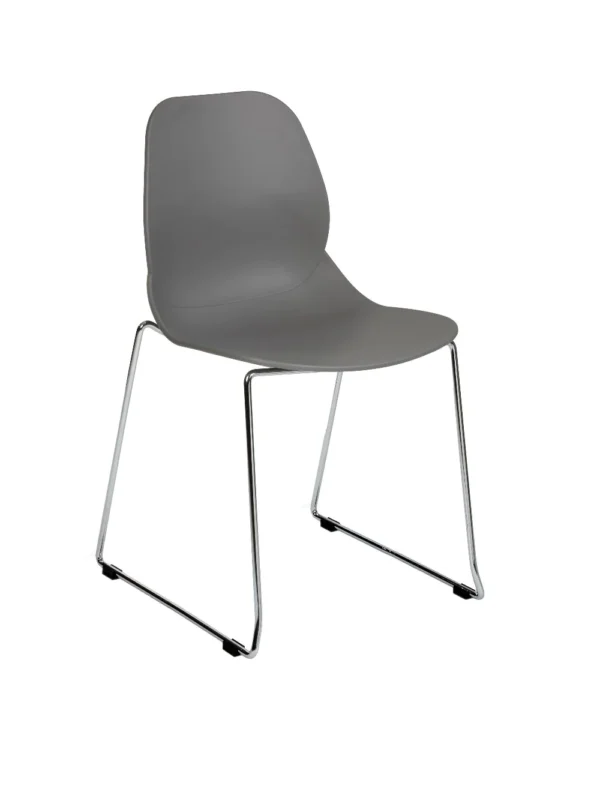Shoreditch Side Chair - E Frame (Skid/Stackable) Grey