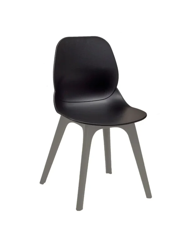 Shoreditch Side Chair - R Frame (Grey) Black