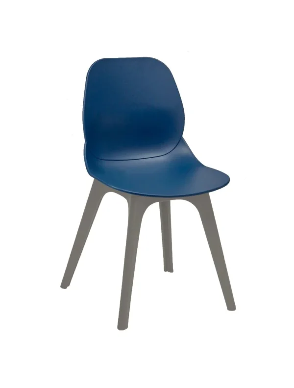 Shoreditch Side Chair - R Frame (Grey) Navy