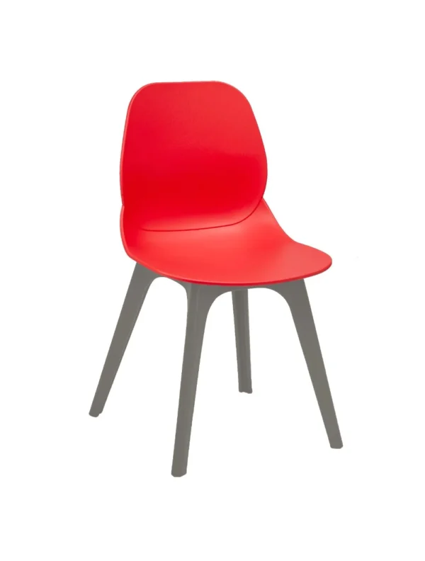 Shoreditch Side Chair - R Frame (Grey) Red