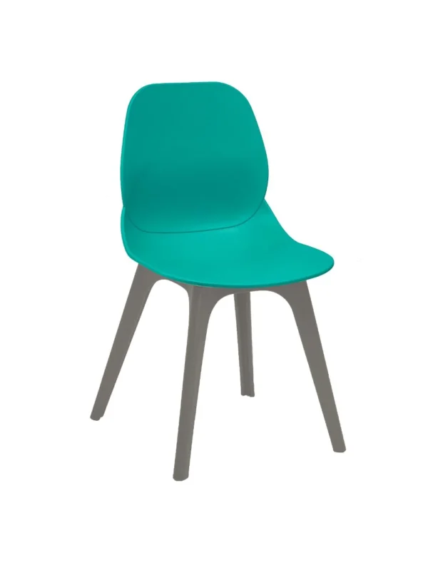 Shoreditch Side Chair - R Frame (Grey) Turquoise