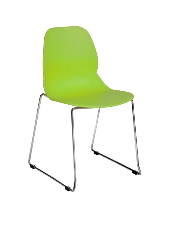 Shoreditch Side Chair - E Frame (Skid/Stackable) Lime