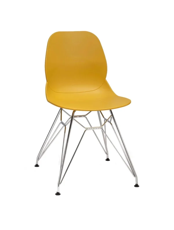 Shoreditch Side Chair - N Frame (Chrome) Mustard