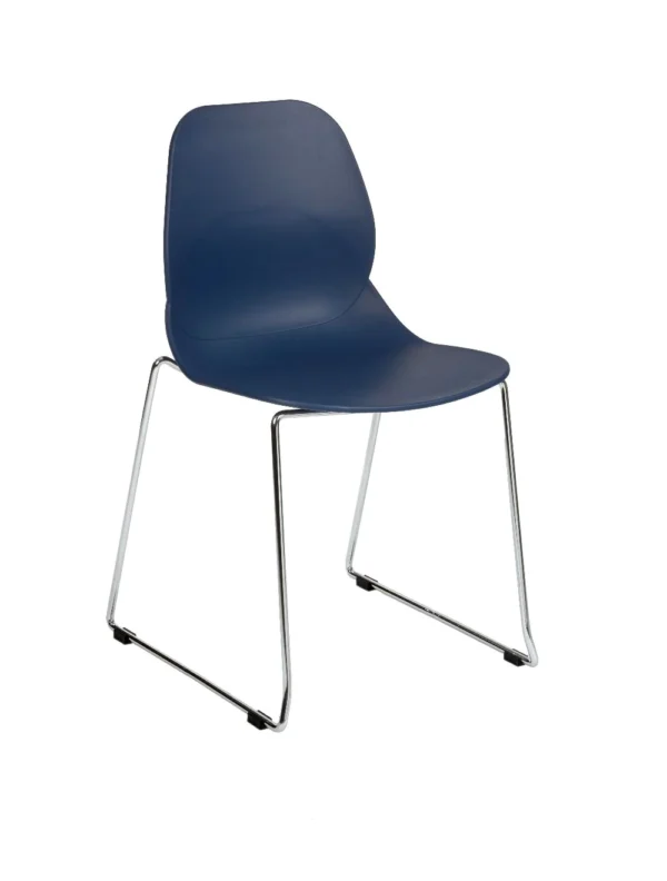 Shoreditch Side Chair - E Frame (Skid/Stackable)Navy