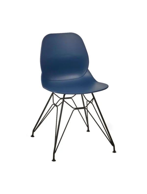 Shoreditch Side Chair - M Frame (Black) Navy