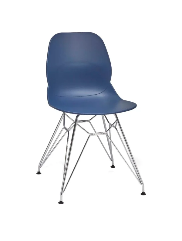 Shoreditch Side Chair - N Frame (Chrome) Navy
