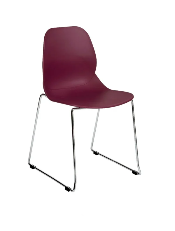 Shoreditch Side Chair - E Frame (Skid/Stackable) Plum