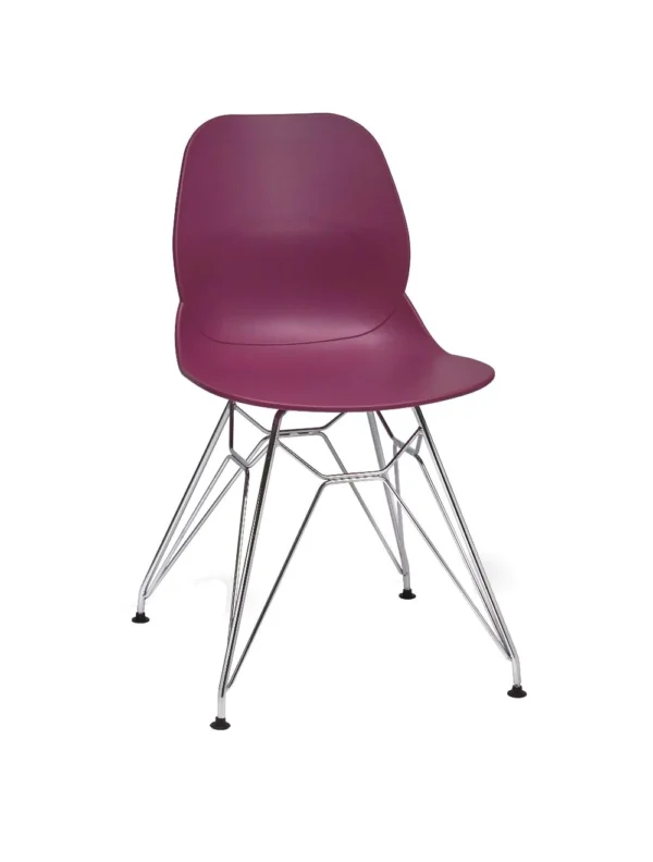 Shoreditch Side Chair - N Frame (Chrome) Plum