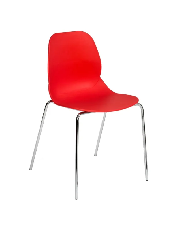 Shoreditch Side Chair - F Frame (4 Leg/Stackable) Red