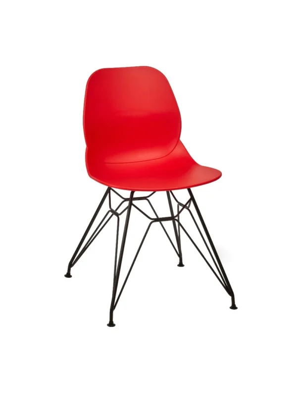 Shoreditch Side Chair - M Frame (Black) Red