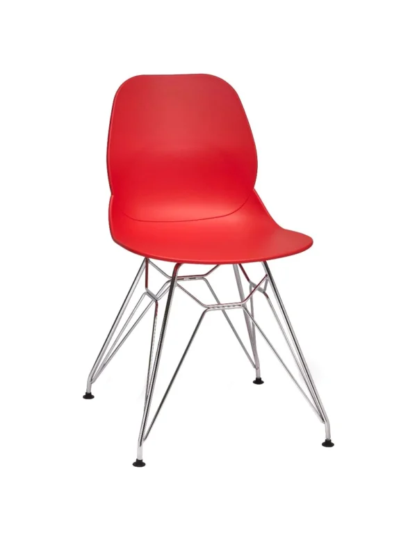 Shoreditch Side Chair - N Frame (Chrome) Red