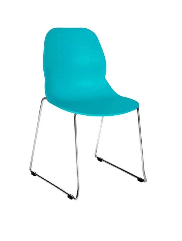 Shoreditch Side Chair - E Frame (Skid/Stackable)Turquoise