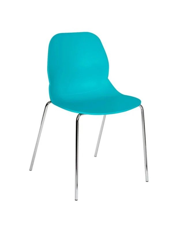Shoreditch Side Chair - F Frame (4 Leg/Stackable) Turquoise
