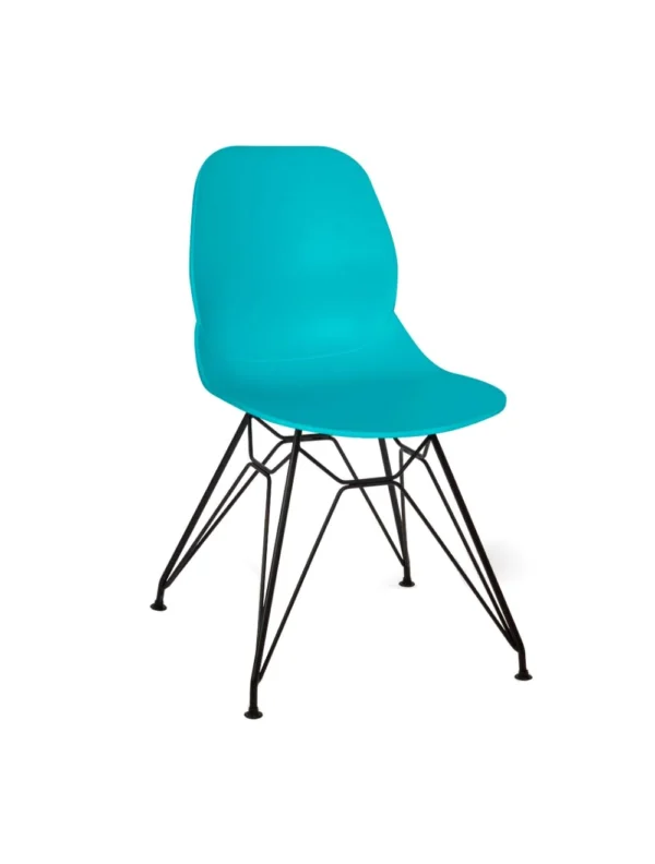 Shoreditch Side Chair - M Frame (Black) Turquoise