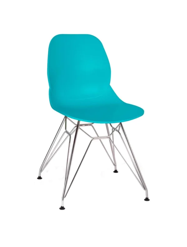 Shoreditch Side Chair - N Frame (Chrome) Turquoise