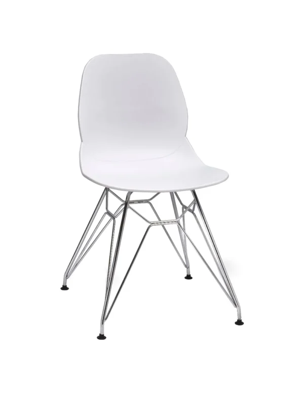 Shoreditch Side Chair - N Frame (Chrome) White