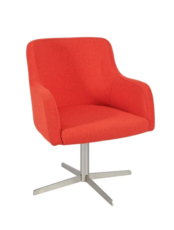 Huntington Chair - 4 Star Swivel (Nickel Finish) Ply Seat & Back / Matt Nickel Steel