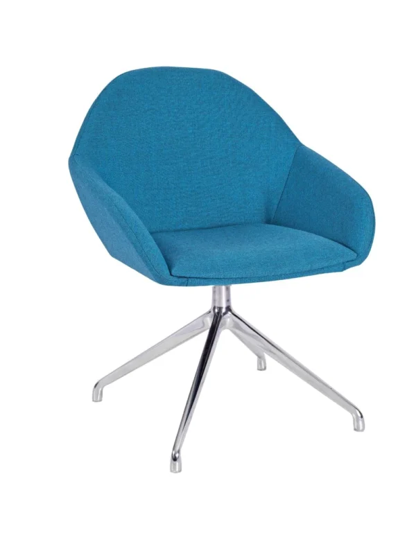 Orlando Small Armchair - Manhattan Base Aluminuim (Glides) RFU Shell / Polished Aluminium