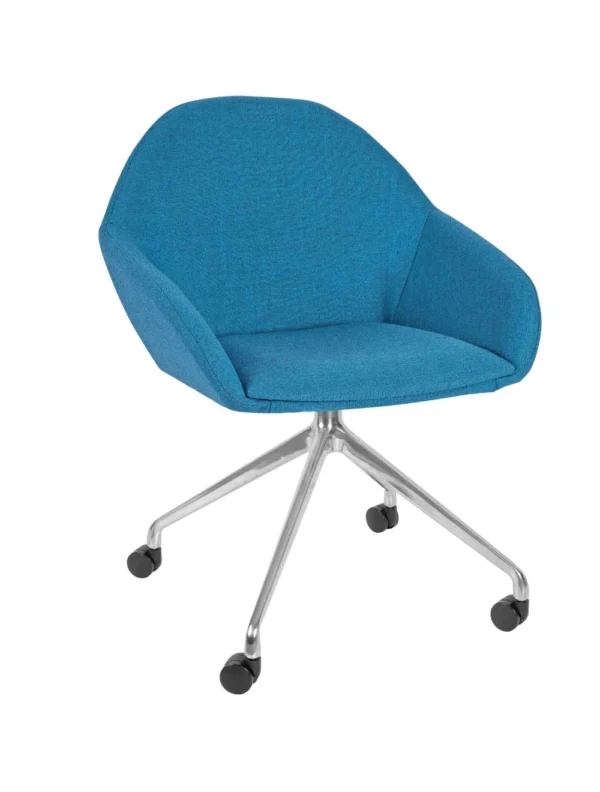 Orlando Small Armchair - Manhattan Base Aluminuim (Castors) RFU Shell / Polished Aluminium