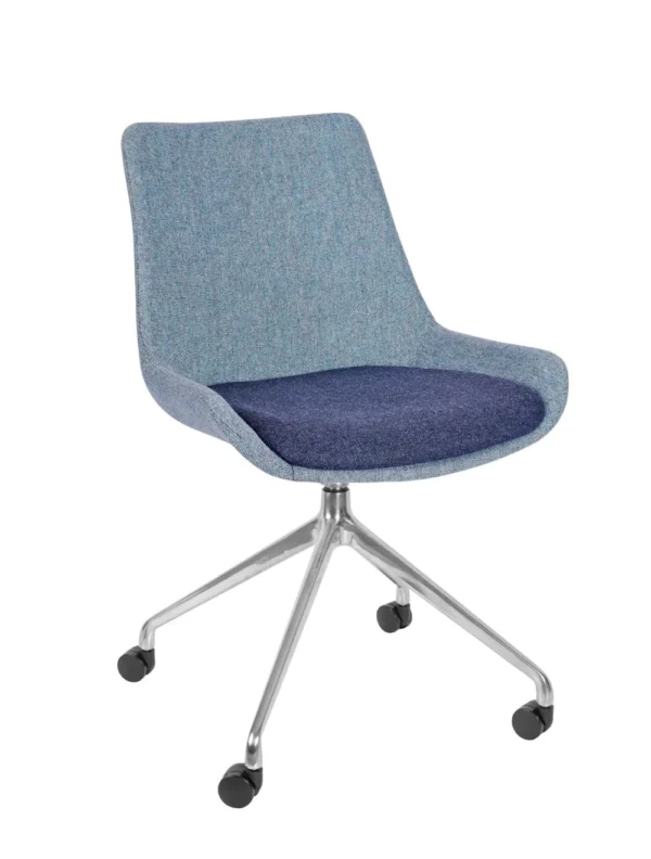 Brooklyn Side Chair - Manhattan Base EPC Black (Castors) Ply Seat & Back / EPC Black Aluminium