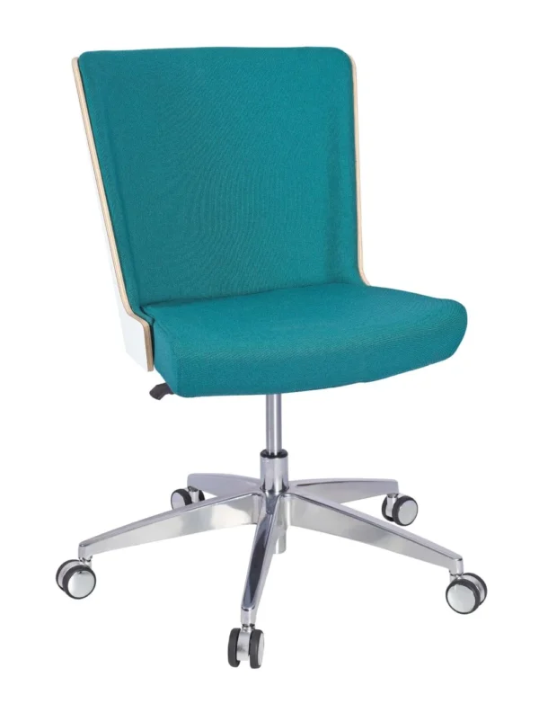 Skapa Side Chair (WHT Laminate) - 5 Star Swivel (With Gas) RFU / Aluminium