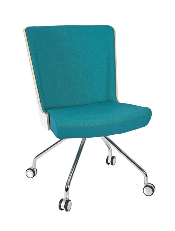 Skapa Side Chair (WHT Laminate) - Spider Base RFU / Chrome Finish