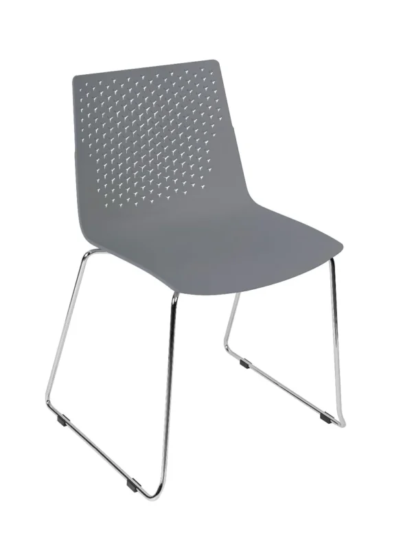 Flex Skid Side Chair Grey / Chrome