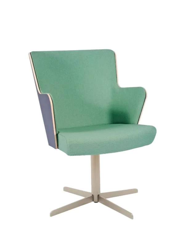 Skapa Armchair (Anth Laminate) - 4 Star Swivel RFU /  Steel with Matt Nickel Finish