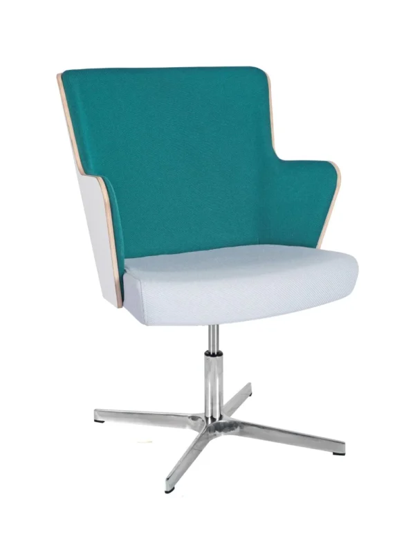 Skapa Armchair (WHT Laminate) - 4 Star Swivel (No Gas) RFU / Aluminium