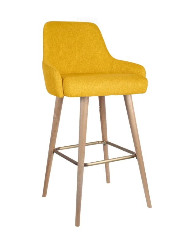 Camden High Stool - Raw Legs (Brass Footrest)  RFU / Brass Foot Rest