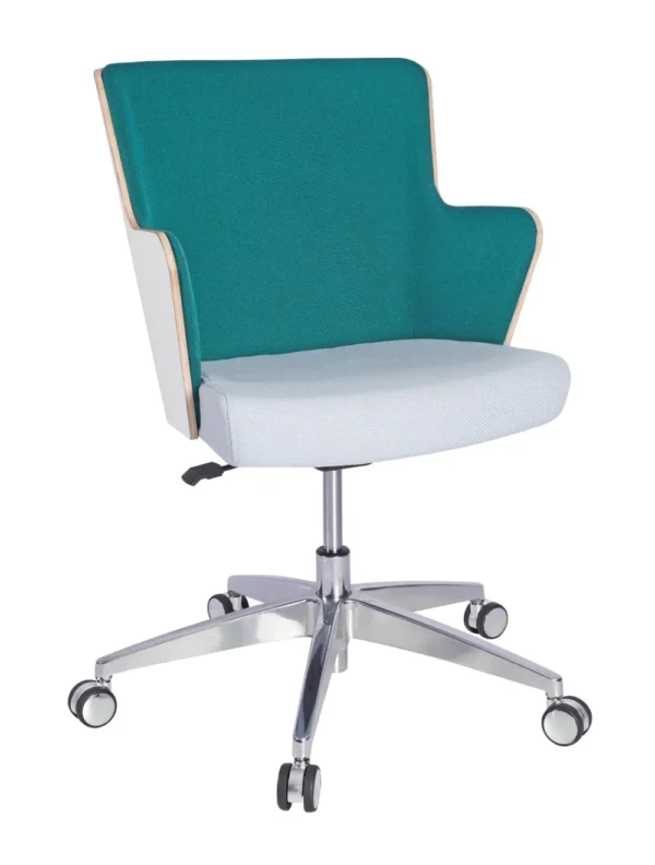 Skapa Armchair (WHT Laminate) - 5 Star Swivel (With Gas) RFU / Aluminium