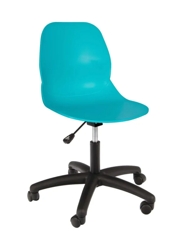 Shoreditch Office Chair (Black Base) Turquoise/Black Base