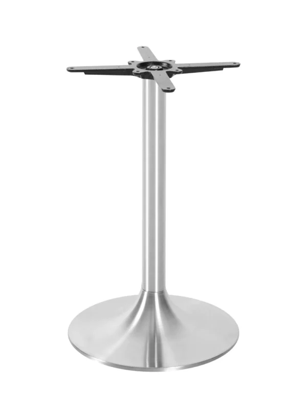 Trumpet Small Lounge Base - Brushed Steel Finish Brushed Steel / Steel Base & Column